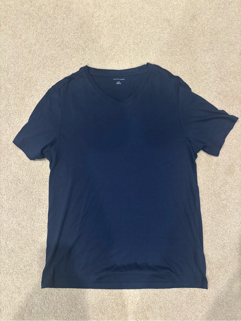 Saks Fifth Avenue Men's Navy V-Neck Short Sleeve Tee